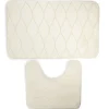 Ensemble tapis de douche mémoire de forme 45x75cm et WC 40x50cm beige