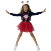 Ensemble tutu avec serre-tête Père Noël rouge fille