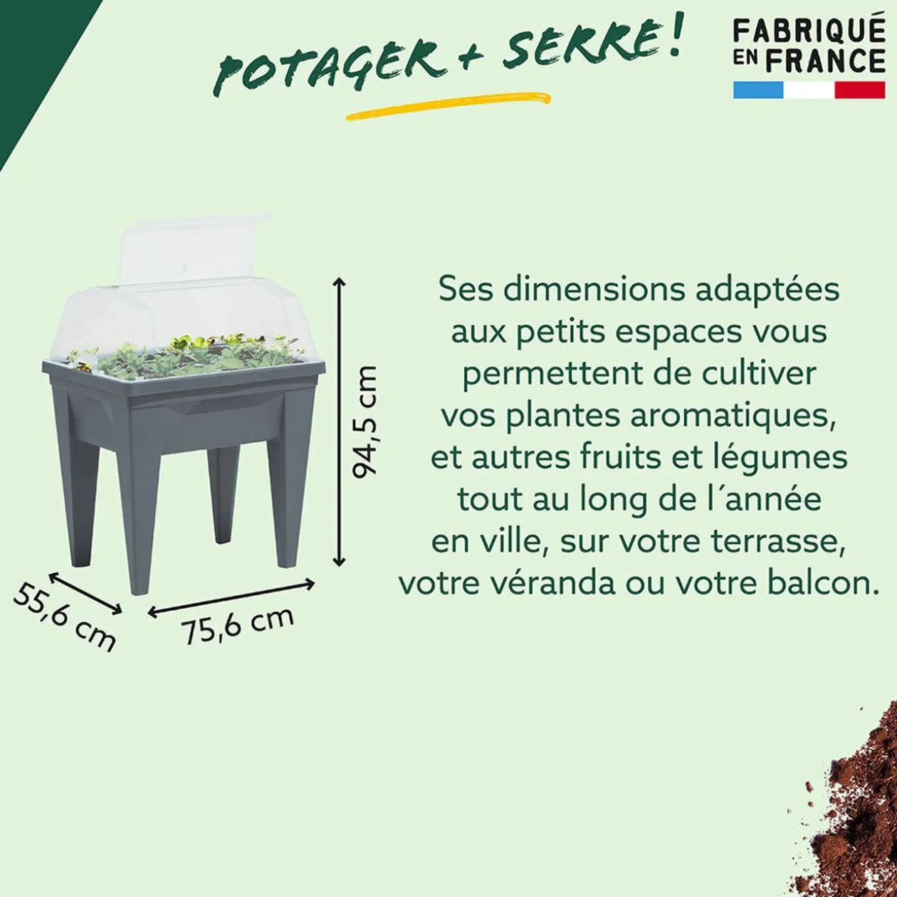 Espace potager sur pied avec serre 85L