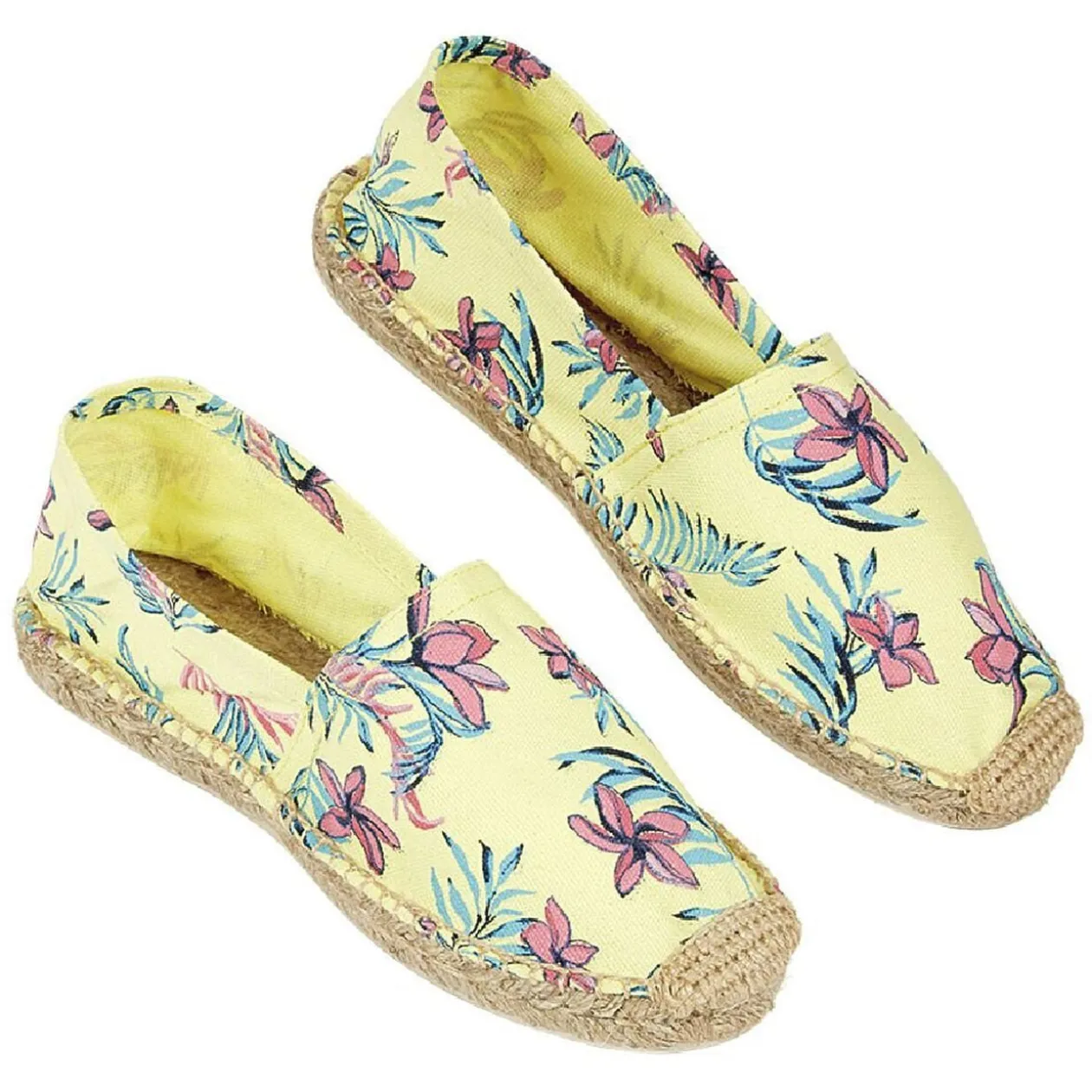Espadrilles Femme imprimé tropical jaune T36/40