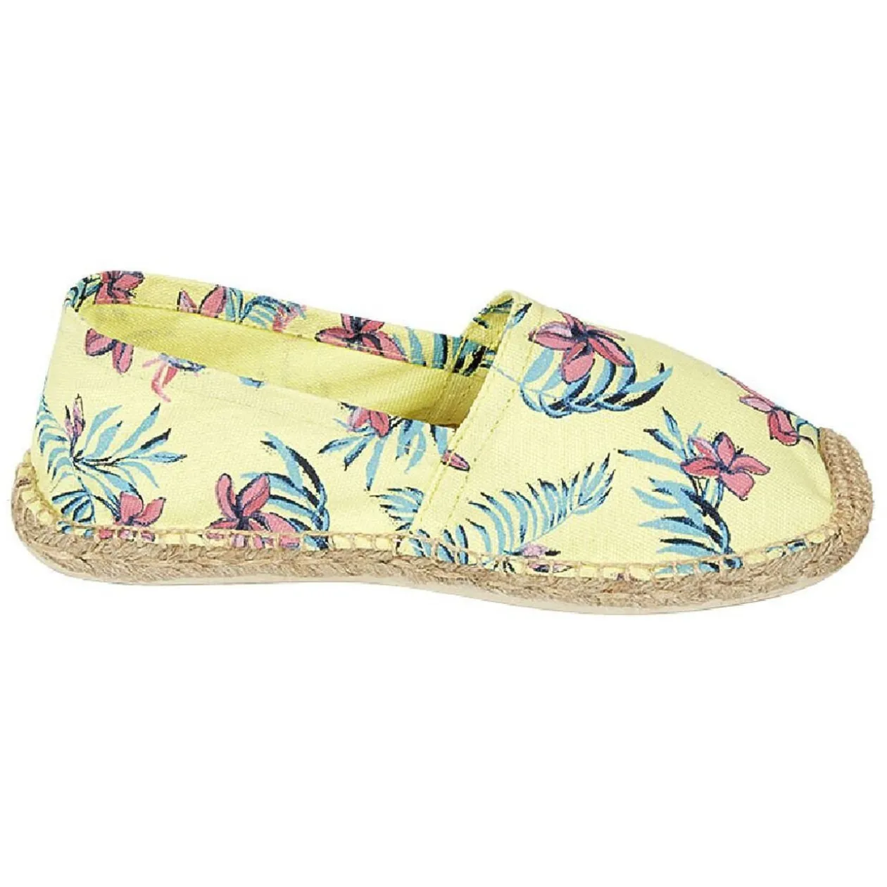 Espadrilles Femme imprimé tropical jaune T36/40