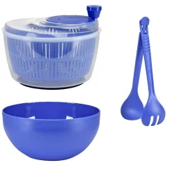 Essoreuse à salade avec couverts et saladier plastique vert < Gifi Outlet