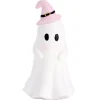 Fantôme Halloween décoratif résine blanc et rose pastel Ø8x15cm (3 modèles)