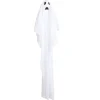 Fantôme Halloween à suspendre LED animé et lumineux polyester blanc Ø9xH80cm