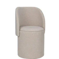 Fauteuil coffre rond amovible Clara tissu bouclette beige 48,5x45xH75cm < Gifi Clearance