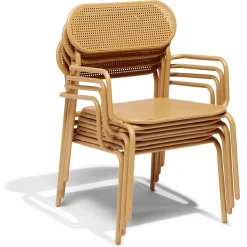 Fauteuil de jardin bas Faro empilable métal orange 56x56xH75cm