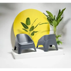 Fauteuil de jardin Neo plastique gris anthracite 76,5xP79,5xH57,5cm < Gifi Best