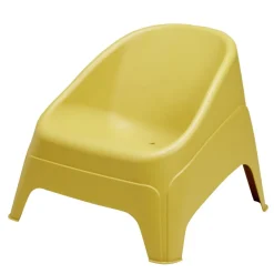 Fauteuil de jardin Néo monobloc plastique jaune ocre 79,5x76,5xH57,5cm