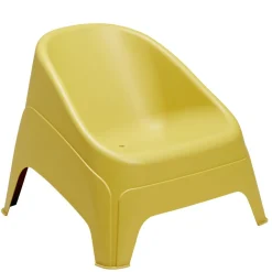 Fauteuil de jardin Néo monobloc plastique jaune ocre 79,5x76,5xH57,5cm
