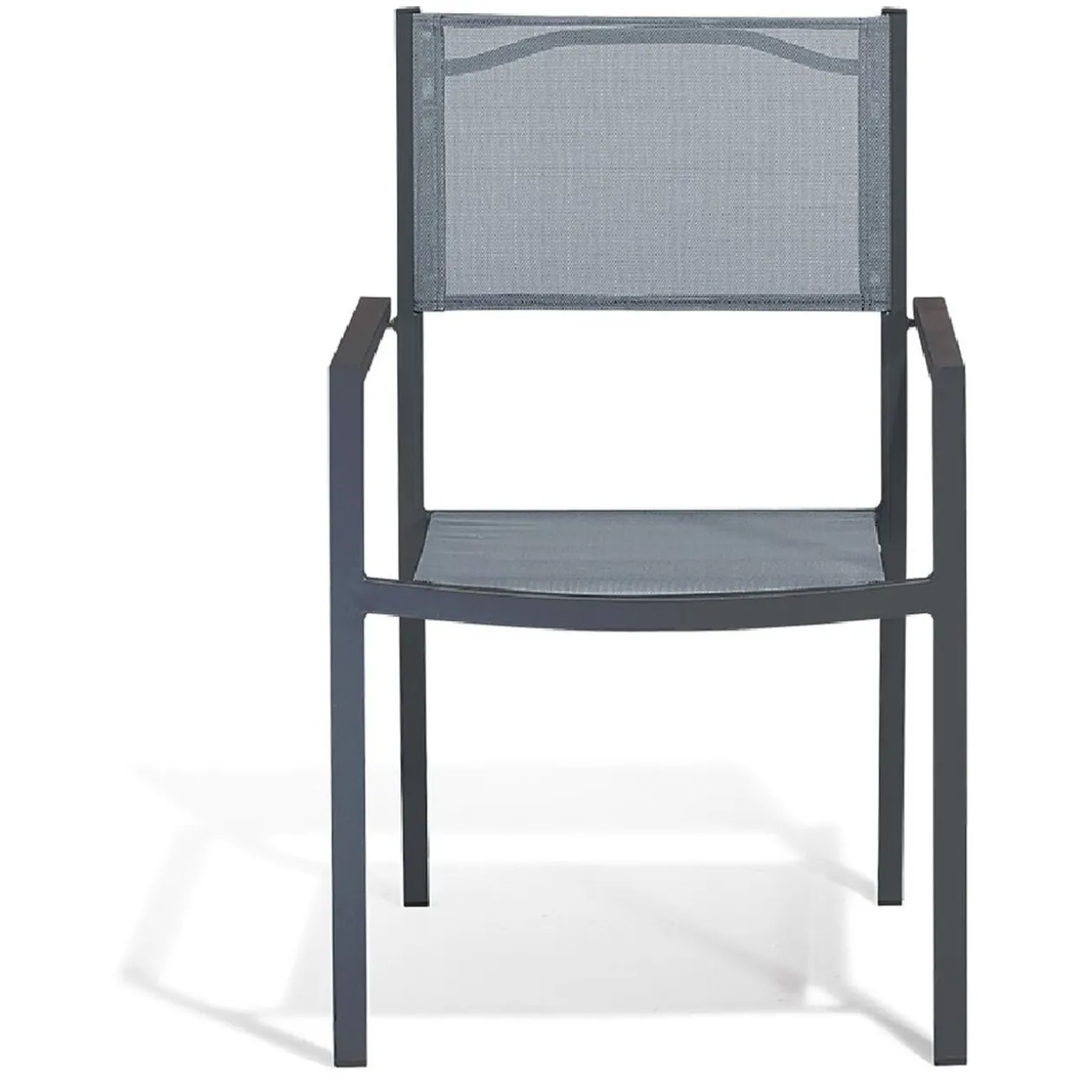 Fauteuil de jardin Oslow aluminium textilène gris 59x55,5xH.86 cm