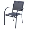 Fauteuil de jardin Oslow métal et textilène gris 63xH86x56cm