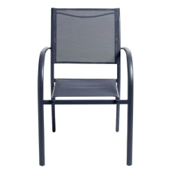 Fauteuil de jardin Oslow métal et textilène gris 63xH86x56cm