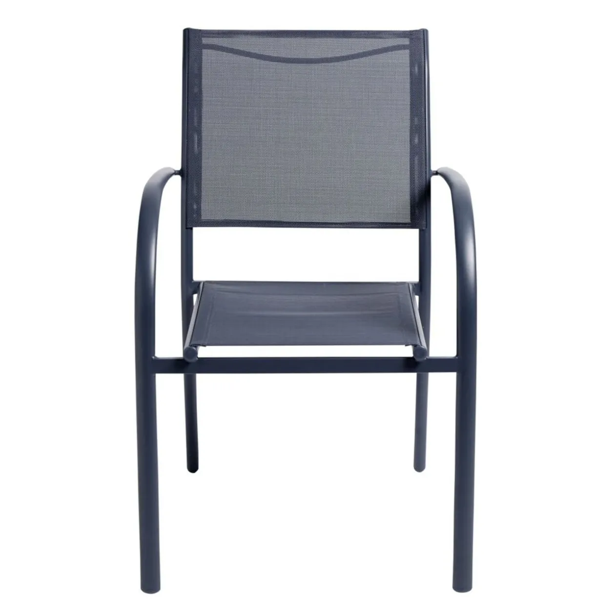 Fauteuil de jardin Oslow métal et textilène gris 63xH86x56cm
