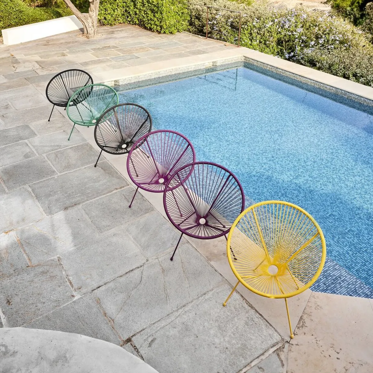 Fauteuil de jardin Urban filaire bleu 85xH83x72cm < Gifi