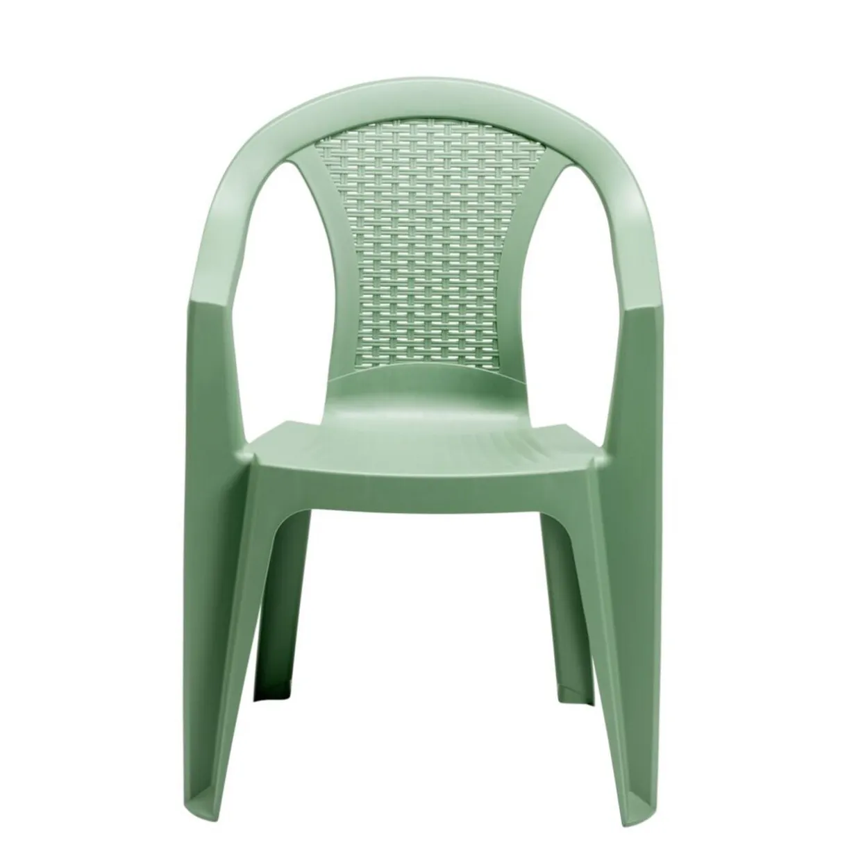Fauteuil de jardin Viva monobloc plastique tressé vert 56x53xH80cm < Gifi Best