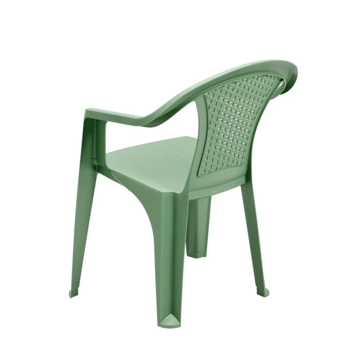 Fauteuil de jardin Viva monobloc plastique tressé vert 56x53xH80cm < Gifi Best
