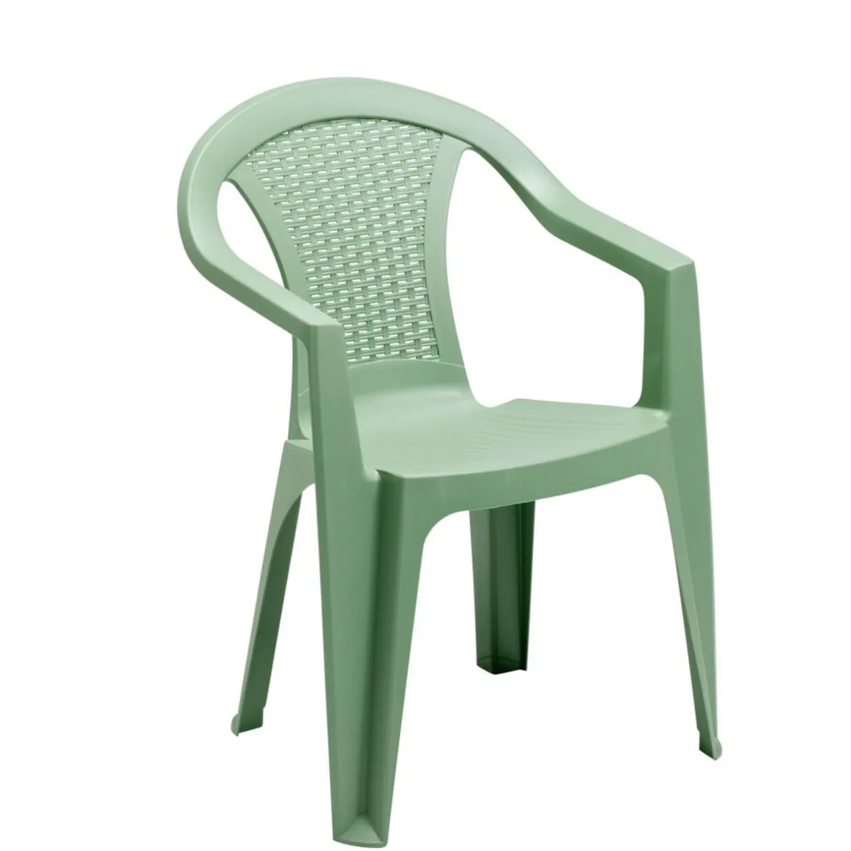 Fauteuil de jardin Viva monobloc plastique tressé vert 56x53xH80cm < Gifi Best