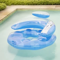Fauteuil de piscine gonflable en plastique bleu 109x112cm
