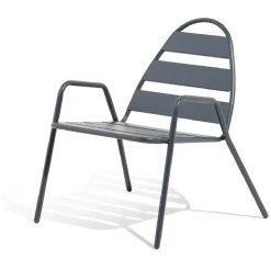 Fauteuil d'extérieur Fun acier gris ardoise 68x71xH76cm