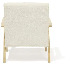 Fauteuil Joséphine curly effet laine bouclée blanc - L64xP70xH76 cm < Gifi Clearance