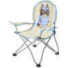 Fauteuil pêcheur enfant pliable Bluey métal et polyester jaune 59x39xH62cm