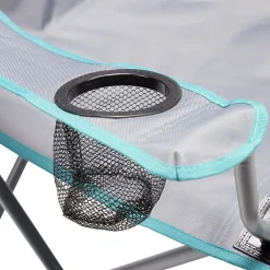 Fauteuil pêcheur pliable avec porte-boisson gris 50x50xH80cm