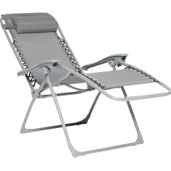 Fauteuil relax inclinable avec têtière gris < Gifi Online