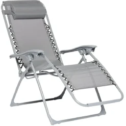 Fauteuil relax inclinable avec têtière gris < Gifi Online