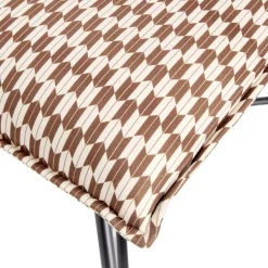 Fauteuil relax Joseph pied métal noir et tissu marron et noir 75x65xH78cm