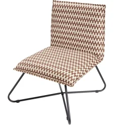 Fauteuil relax Joseph pied métal noir et tissu marron et noir 75x65xH78cm