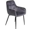 Fauteuil tissu velours gris 57xP55,5xH87cm < Gifi Hot