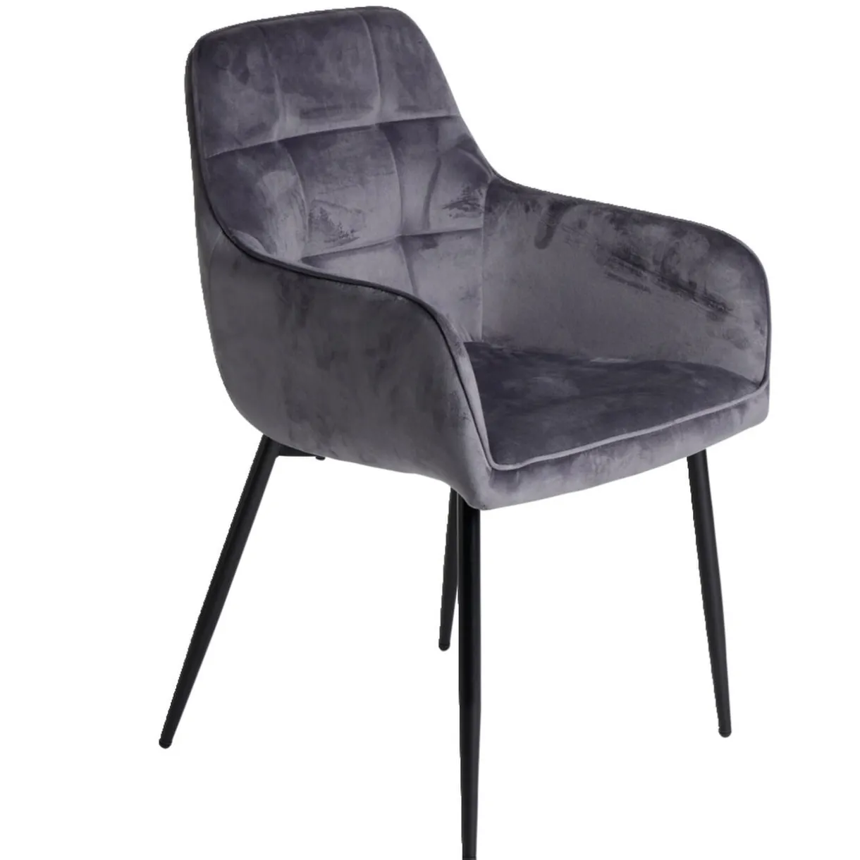 Fauteuil tissu velours gris 57xP55,5xH87cm < Gifi Hot