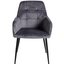 Fauteuil tissu velours gris 57xP55,5xH87cm < Gifi Hot