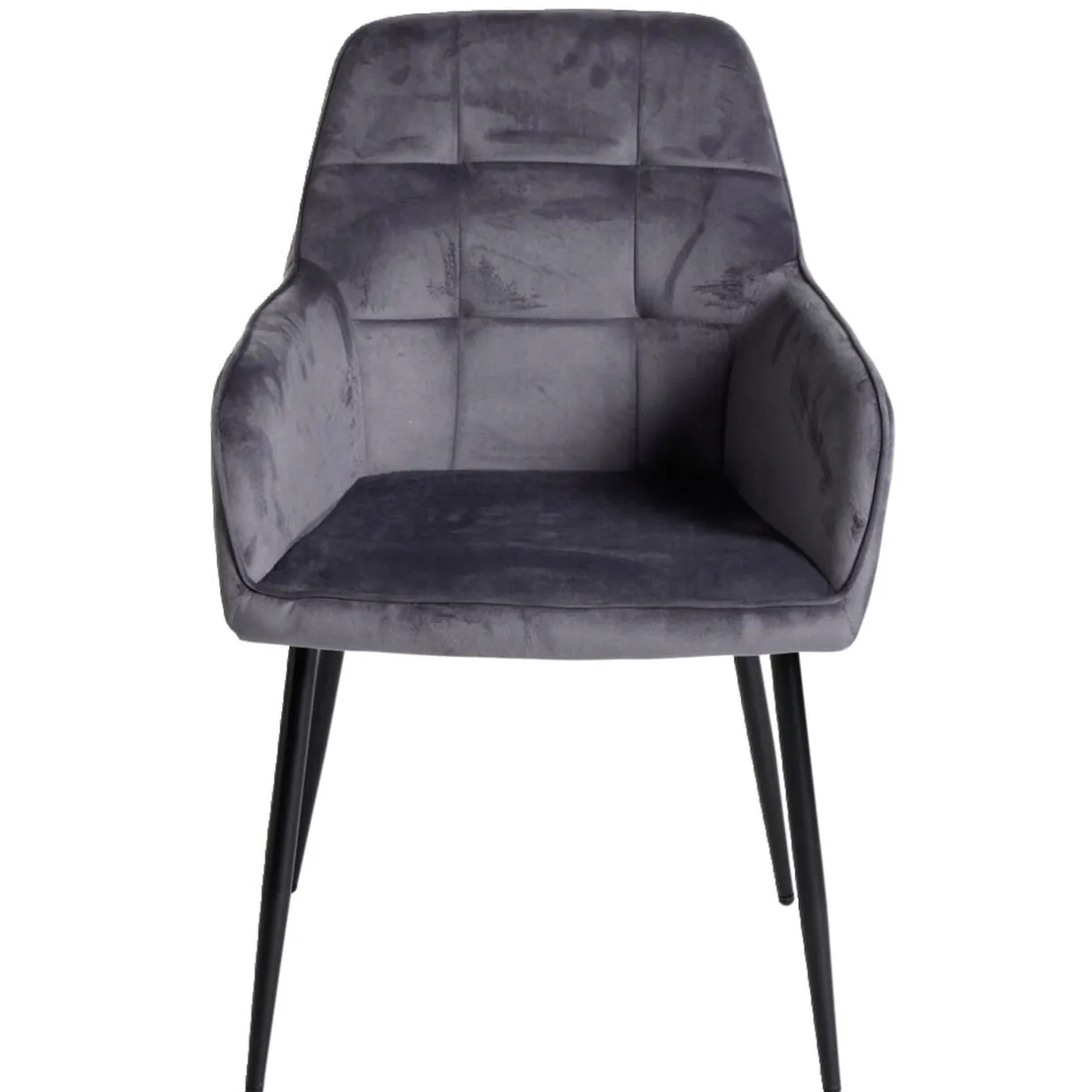 Fauteuil tissu velours gris 57xP55,5xH87cm < Gifi Hot