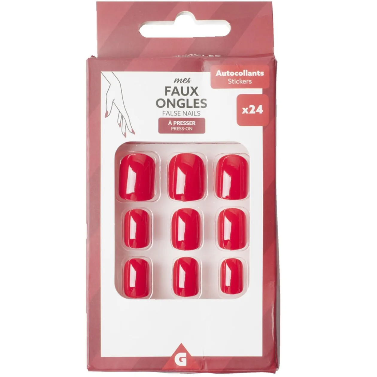 Faux ongles autocollants à presser x24 (5 modèles)