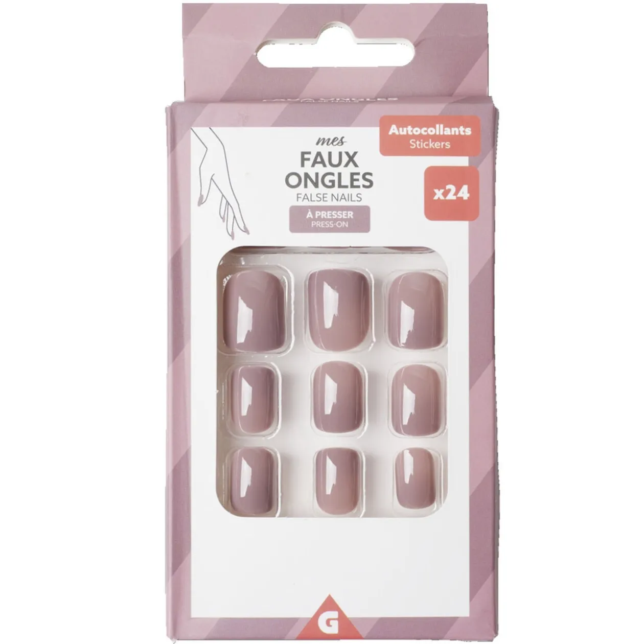 Faux ongles autocollants à presser x24 (5 modèles)