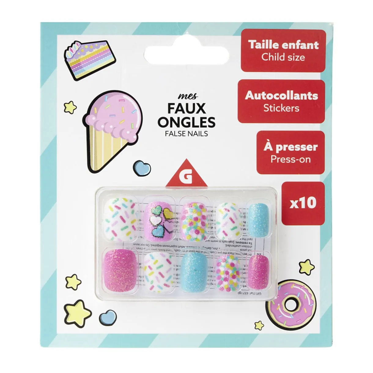 Faux ongles pour enfant x10 Martinelia rose < Gifi New