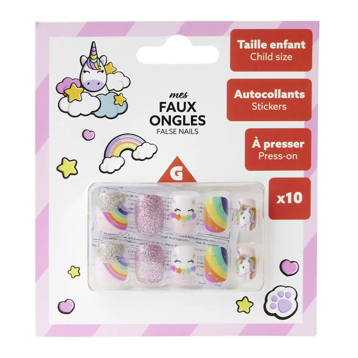 Faux ongles pour enfant x10 Martinelia rose < Gifi New