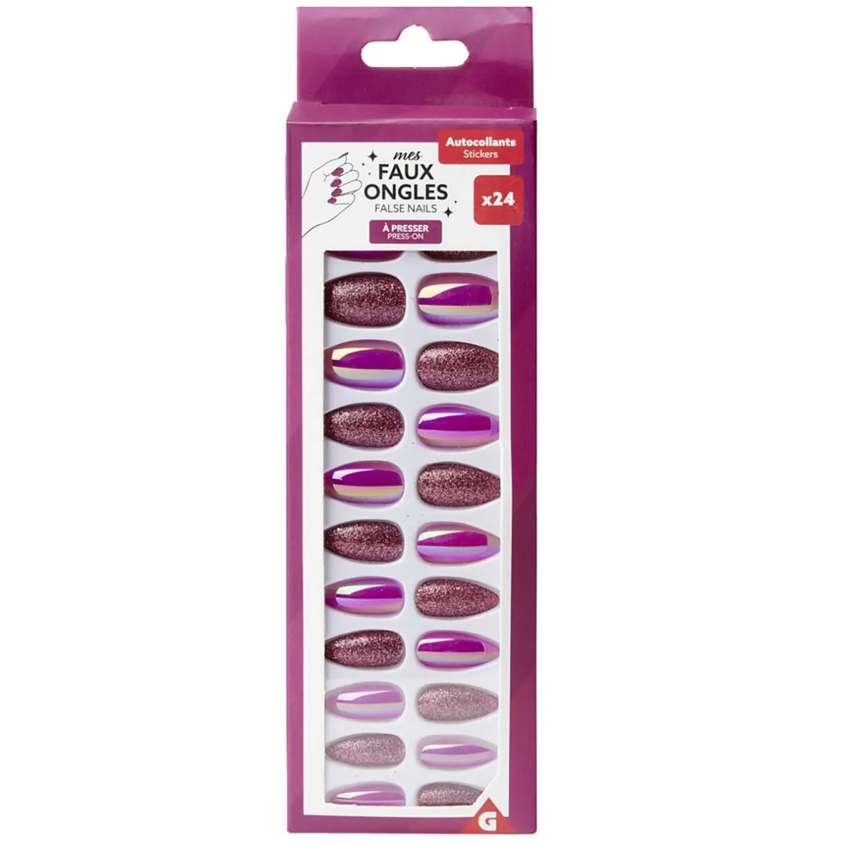 Faux ongles x24 adhésifs < Gifi Online