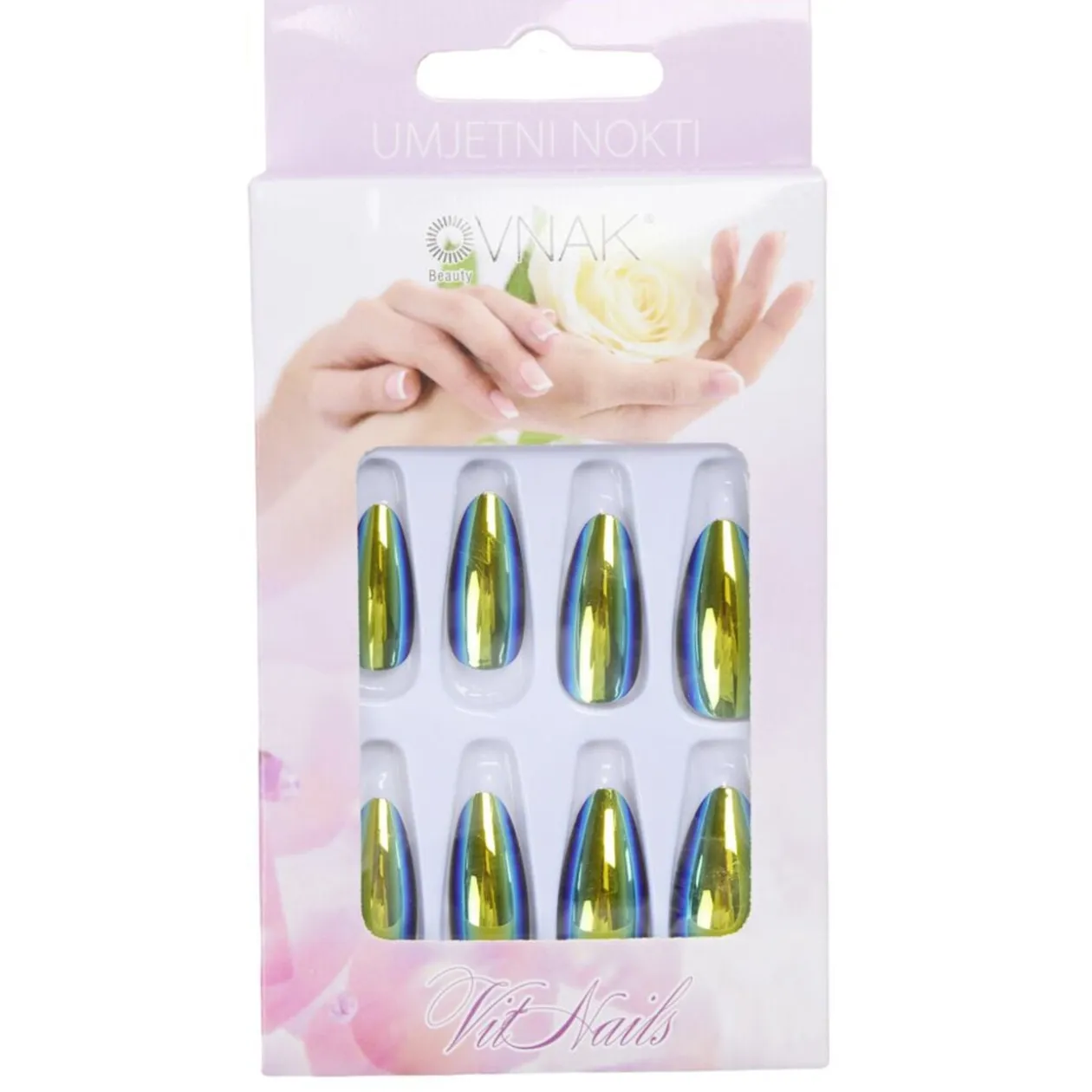 Faux ongles x24 Halloween femme ronds et irridescents (2 modèles)