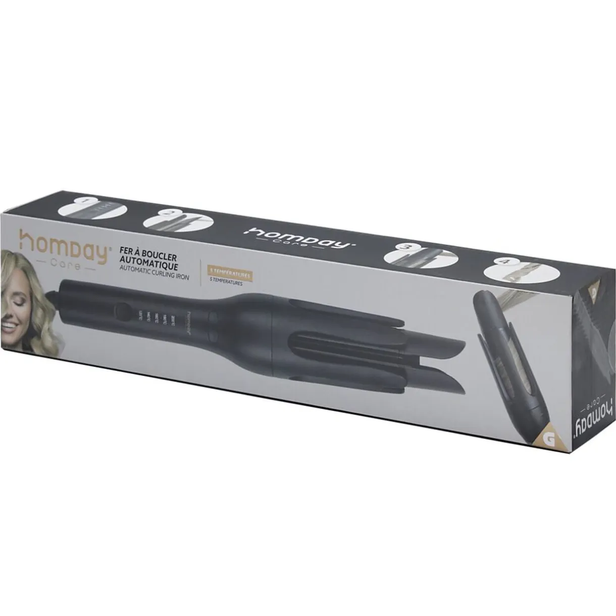 Fer à boucler électrique automatique 30W Ø5xL32cm (3 modèles) < Gifi Sale