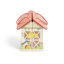 Ferme ou hôpital ou caserne de pompiers pliable en bois 20,5x17,5xH19cm < Gifi