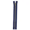 Fermeture à glissière 20cm métal et coton bleu