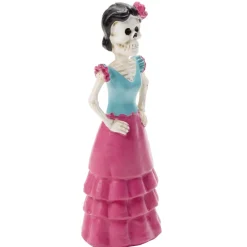 Figurine couple mexicain Halloween Calavera résine Ø5,5xH16,5cm (2 modèles) < Gifi Best