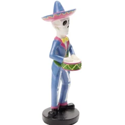 Figurine couple mexicain Halloween Calavera résine Ø5,5xH16,5cm (2 modèles) < Gifi Best