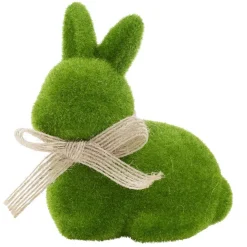 Figurine mousse lapin en gazon vert H6,5cm (3 modèles)