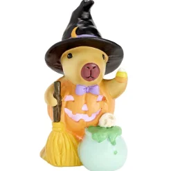 Figurine à poser Halloween LED capybara sorcier en résine H17,5cm (2 modèles)