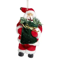 Figurine Père Noël avec cadeau H18cm