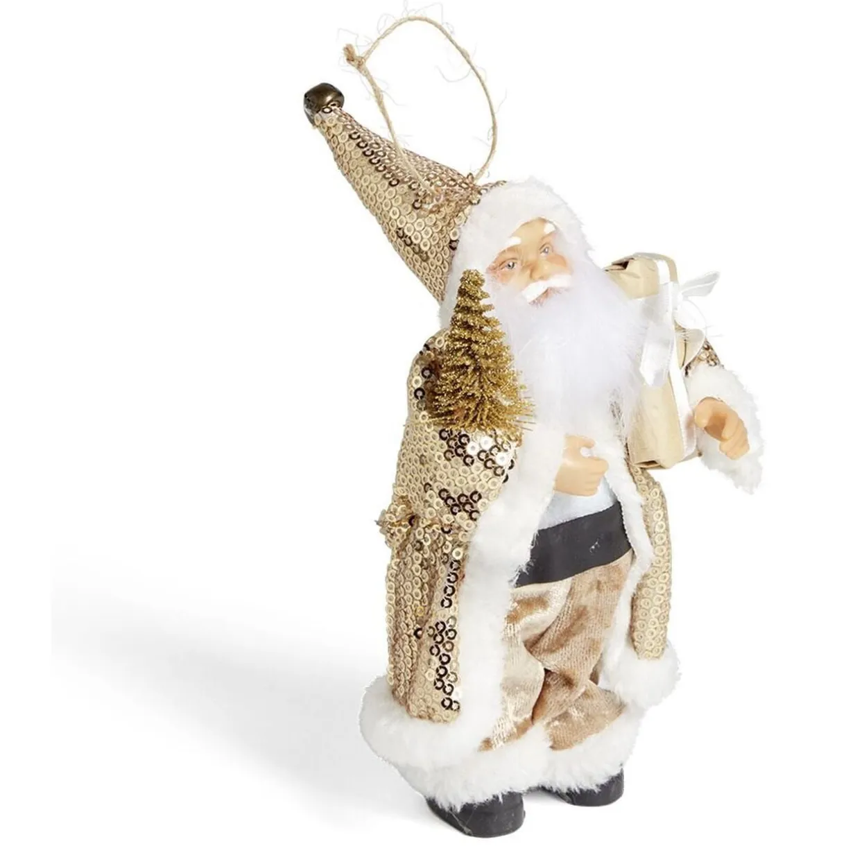 Figurine Père Noël doré et blanc H18cm < Gifi New