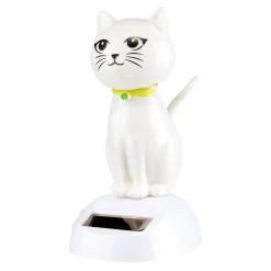 Figurine solaire dansante chat assis H10cm (3 modèles)
